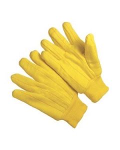 Seattle Glove G318K 3 Finger Canvas Back, Knit Wrist, Gold Chore Gloves