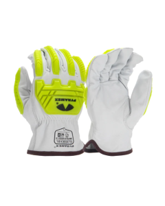 Pyramex GL3008CKB Premium Goatskin Leather Driver HPPE A7 Cut Level 2 Impact Glove