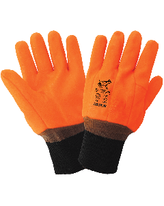 Global 880KW FrogWear Hi Vis Winter Double Coated PVC Chemical Gloves