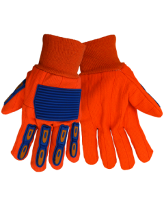 Global C18OCPB 18 Ounce Cotton/Poly Corded Impact Gloves