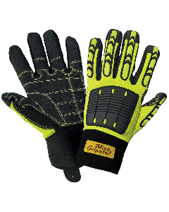Global Glove SG9966 Vice Gripster A3 Cut HiViz Lime Impact Glove with Armortex Palm