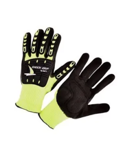 Seattle Glove GR13GC5 HPPE, Hi-Vis green, cut 5 TPR with sandy nitrile palm Gloves