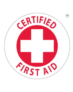 National Marker HH35 Certified First Aid Hard Hat Label