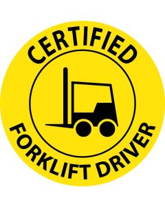 National Marker HH66 "Certified Forklift Driver" Hard Hat Emblem Stickers