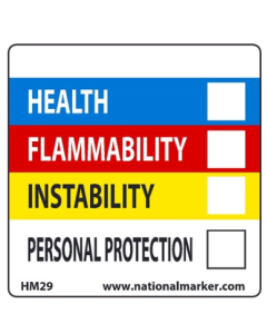National Marker HM29 Right To Know Labels, Write on Color Bar, 2X2, PS Paper, 250/RL