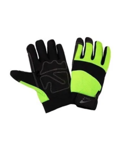 Seattle Glove HVGMC20 Green Hi-vis, black synthetic leather Sport/Mechanics Gloves (Sold by the dozen)