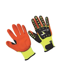 Seattle Glove HVNGOR5 Impact glove, cut resistant, hi-vis with TPR back and sandy nitrile palm