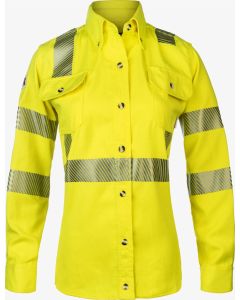 Lakeland ISHW65DH29RT Women's 6.5 oz Westex Flame Retardant Hi-Vis Yellow DH Button-Up Shirt