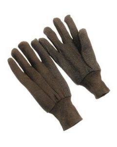 Seattle Glove J2109PDMW Brown Jersey Women's Gloves with Mini Dots On Palm, Knit Wrist (sold by the dozen)