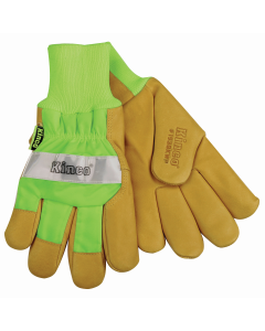 Kinco HiVis Lined Grain Pigskin Leather Gloves w/ Waterproof Insert 1939KWP