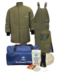 National Safety Apparel KIT4SCLT40 40 Cal Arcguard Revolite Arc Flash Kit with Short Coat Bib Overall