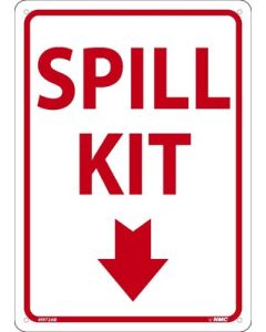 National Marker M972 "Spill Kit" Sign with down arrow