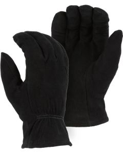 Majestic 1548BLK Black Winter Thinsulate Lined Deerskin Split Drivers Glove