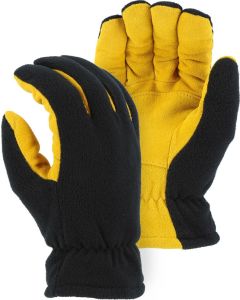 Majestic 1664 Black Gold Winter Heatlok Lined Deerskin Split Drivers Glove