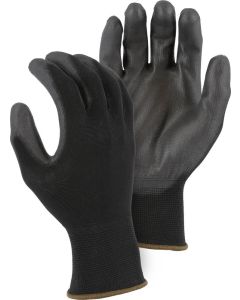 Majestic 3432A Superdex Essential 13 Gauge Black Polyester Glove PU Coating