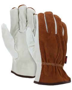MCR 3205 Competitive Value Unlined Grain Cowhide Leather Palm with Split Leather Back Gloves