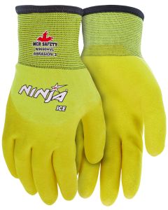 MCR N9690HV Ninja Ice Insulated Hivis Lime 3/4 Coated Glove with HPT Palm