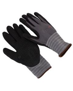 Seattle Glove NMFD608 15G Grey nylon black nitrile Gloves coated with micro dots (sold by the dozen)