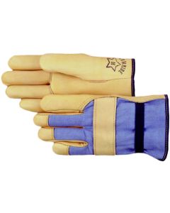 North Star Soft Tan Leather Gloves w/Canvas Back 420