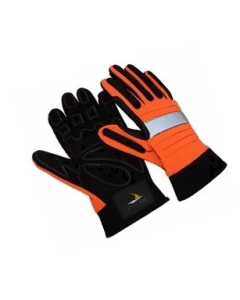 Seattle Glove OR500 Orange Hi-vis Gloves, molded TPR fingers, synthetic leather, EVA foam palm padding, oil resistant