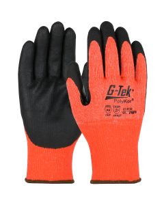 PIP 41-8156 G-Tek Polykor A6 Cut Hivis Orange Touchscreen Glove Nitrile MicroGrip