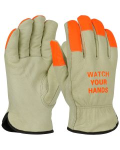 PIP 994KOTP Thermal Lined Grain Pigskin Hi-Vis Leather Glove Watch Hands Keystone Thumb