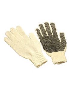 Seattle Glove S-16D Medium weight, cotton/polyester blend Coated String Gloves, PVC dots on one side (Sold by the dozen)