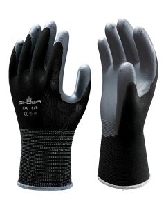 Showabest Black Assembly Grip Gloves w/ Nitrile Palm 370B
