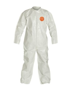 DuPont SL120B Tychem 4000 Disposable Coverall with Collar and Open Wrists and Ankles