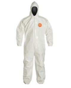 DuPont SL127B Tychem 4000 Disposable Coverall with Standard Fit Hood and Elastic Wrists and Ankles