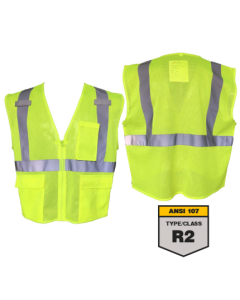 Seattle Glove SV1284FR-LZ Class II FR Safety Vest, Lime Mesh
