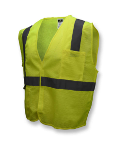 Radians SV2 Hi-Vis Lime Green Hook and Loop Closure Mesh Economy Type R Class 2 Mesh Safety Vest