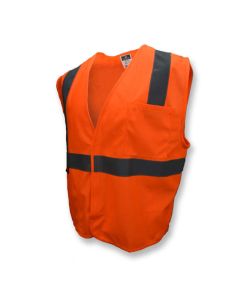 Radians SV2 Hi-Vis Orange Hook and Loop Closure Economy Type R Class 2 Solid Safety Vest