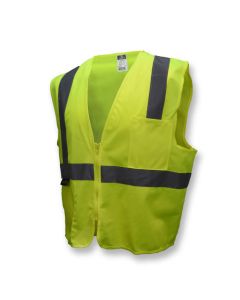 Radians SV2 Hi-Vis Lime Green Zipper Closure Economy Type R Class 2 Solid Safety Vest