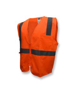 Radians SV2 Hi-Vis Orange Zipper Closure Economy Type R Class 2 Solid Safety Vest