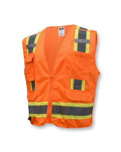Radians SV46 Hi-Vis Orange Solid Front with Mesh Back Surveyor Type R Class 2 Breakaway Safety Vest