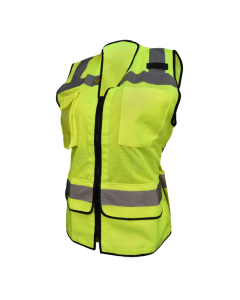 Radians SV59W Hi-Vis Lime Green Ladies Heavy Duty Class 2 Surveyor Safety Vest