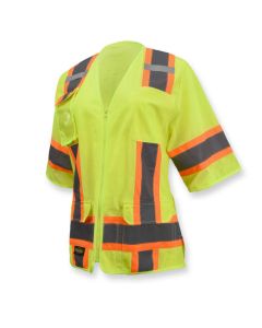 Radians SV63WG Hi-Vis Lime Green Surveyor Type R Class 3 Women's Safety Vest Front