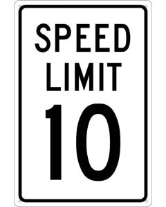 National Marker TM18 Aluminum 10 MPH Speed Limit Sign