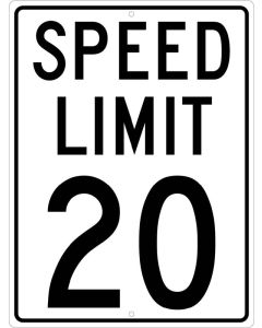 National Marker TM20 Aluminum 20 MPH Speed Limit Sign
