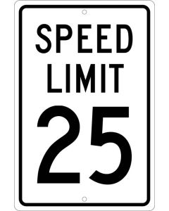 National Marker TM21 Aluminum 25 MPH Speed Limit Sign
