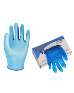 Seattle Glove V801B Blue vinyl Disposable Gloves, lightly powdered (Sold by the case of 10 boxes)