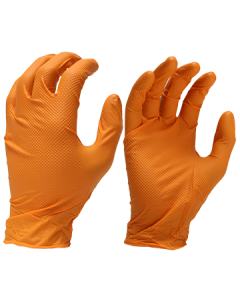 Seattle Glove V908ONPF 8 Mil Orange powder free Nitrile Gloves, Diamond Texture Grip (Sold by the case of 10 boxes) 