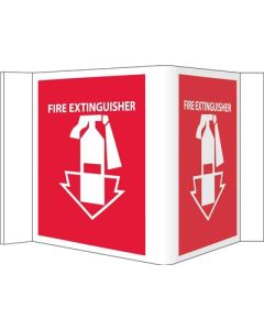 National Marker VS11R 8" x 14.50" Fire Extinguisher, Rigid Vinyl Sign White on Red