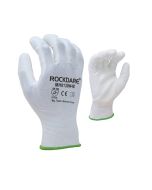 Task MH8130W Rockdare White Polyester 13 Gauge Glove with PU Coating